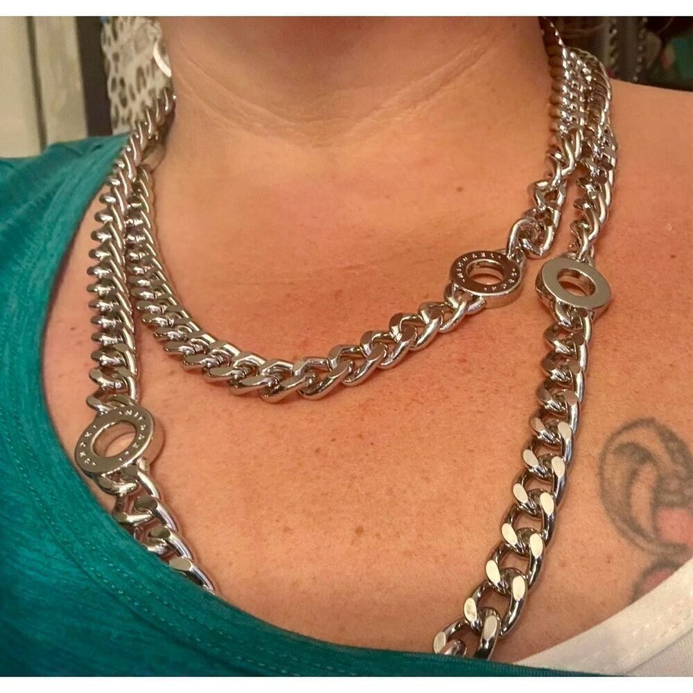 Michael kors mk circle curb chain belt/necklace/strap L/XL NWT - Picture 5 of 11